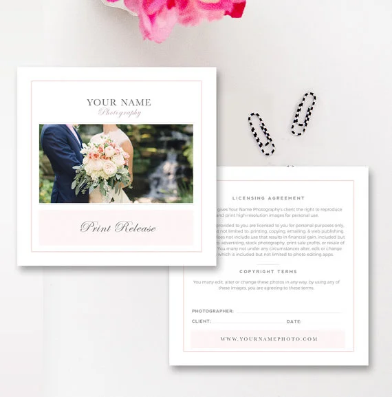 photographer print release template