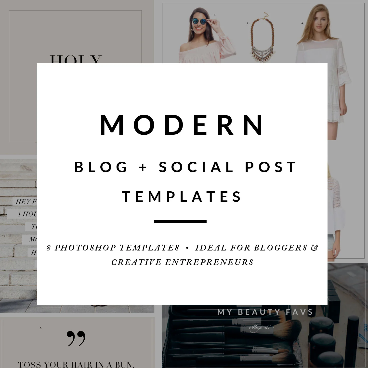 Modern Blog Post Template Package - Blog Post Graphics + Social Media Graphics