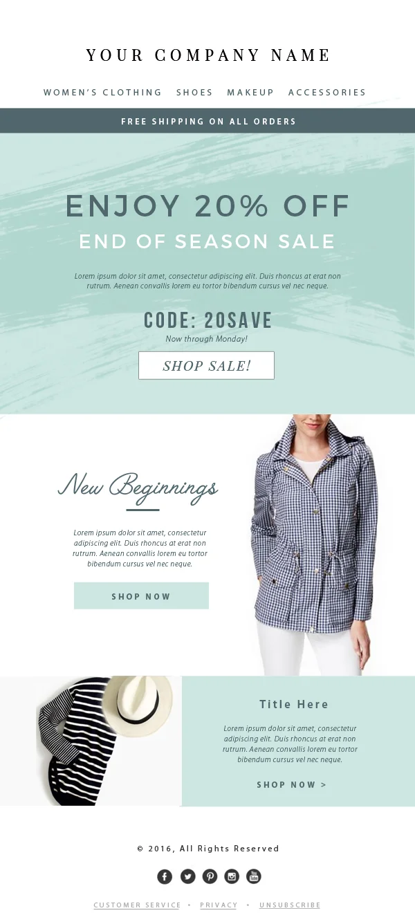 Sales Fashion E-mail Newsletter Template PSD