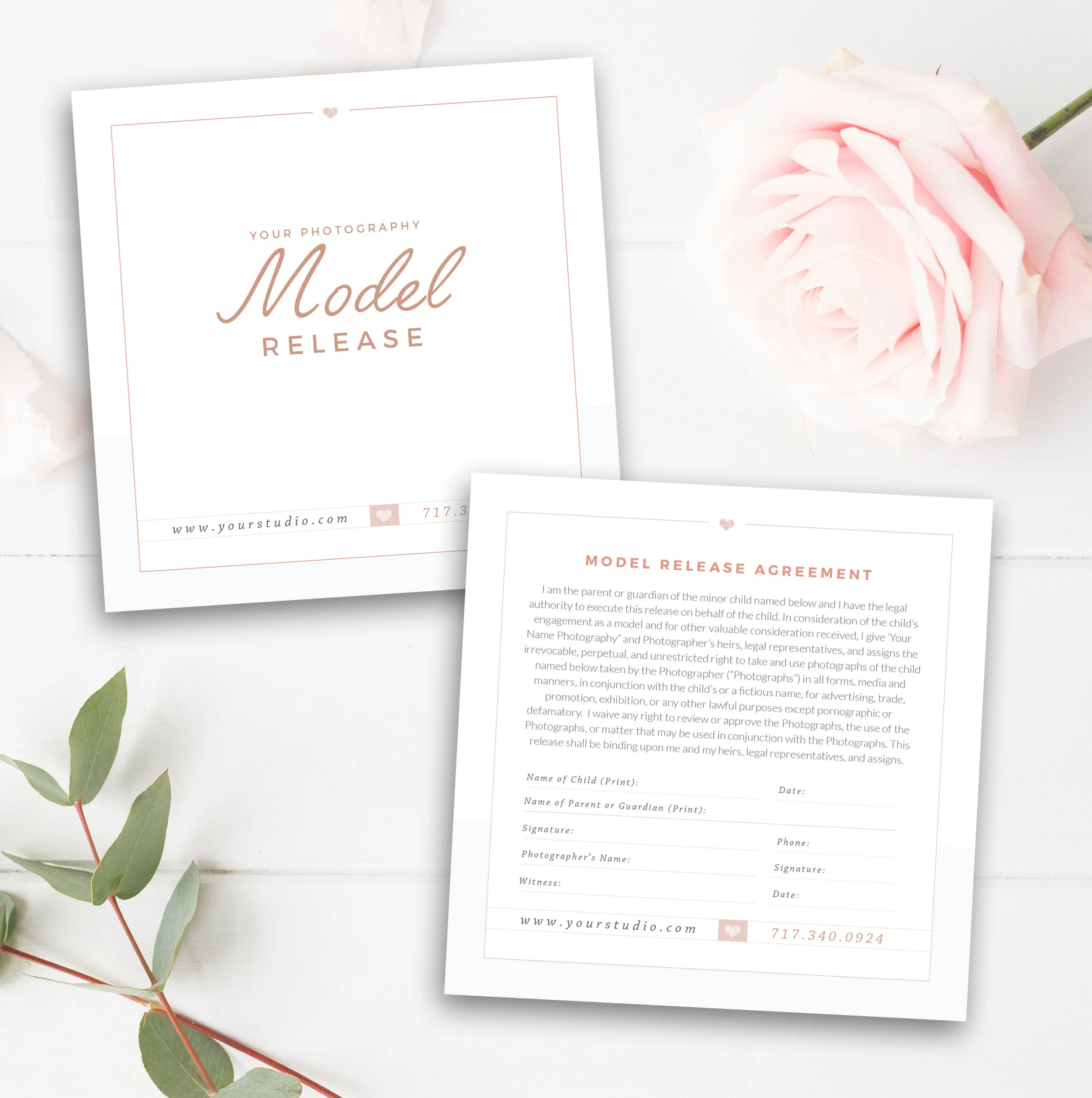 Photography Model Print Release Template (Minors) - Photography Form Template