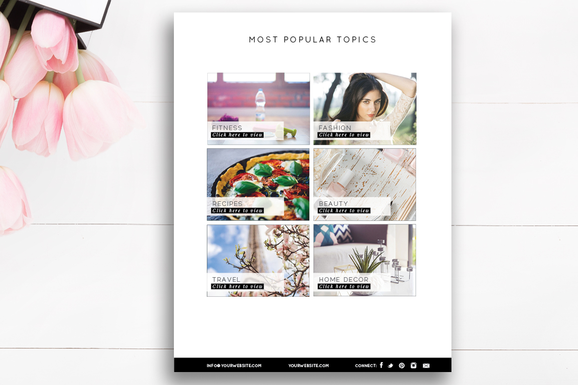 Beauty Blogger Media Kit Template | 3 Pages | Photoshop & InDesign