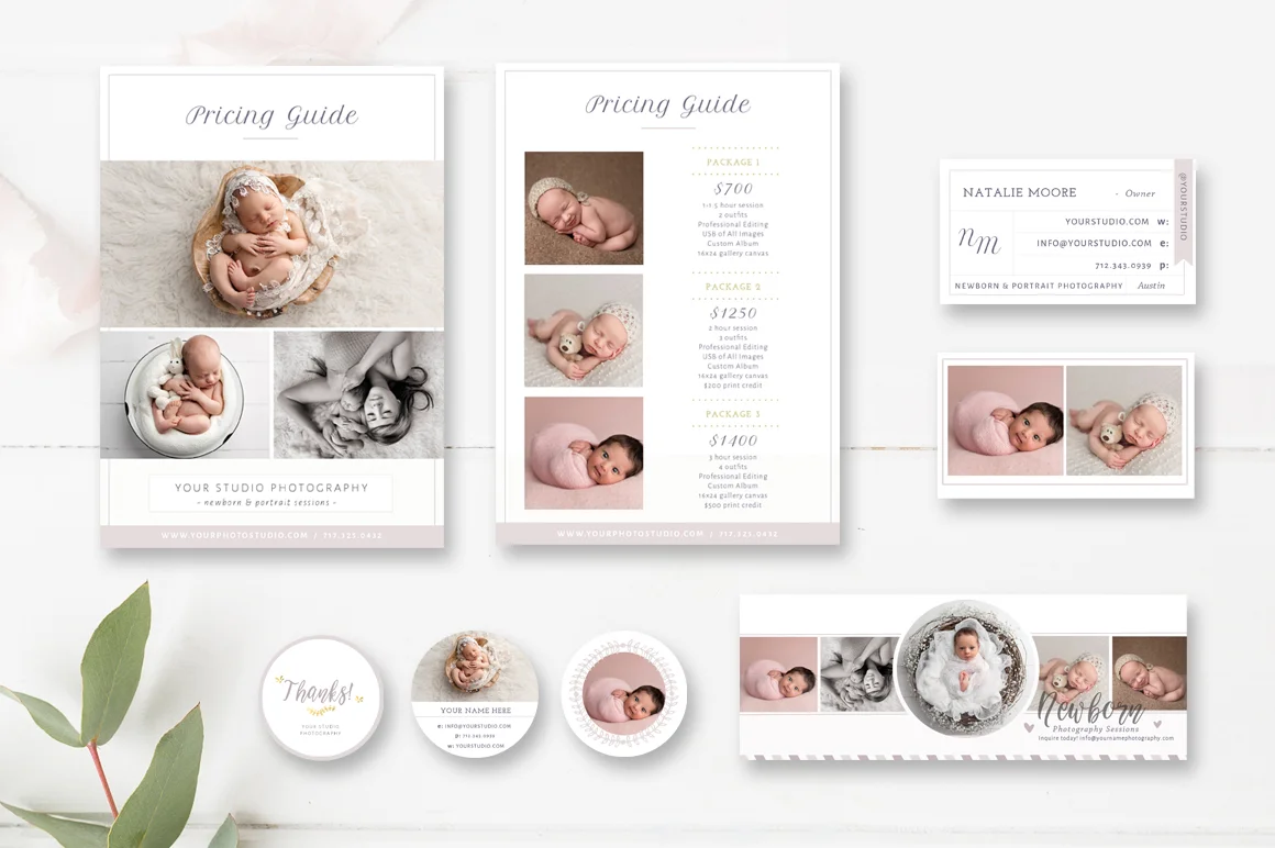 Newborn Photographer Marketing Set - Photographer Templates