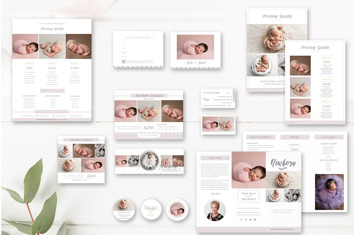 Newborn Photographer Marketing Set - Photographer Templates