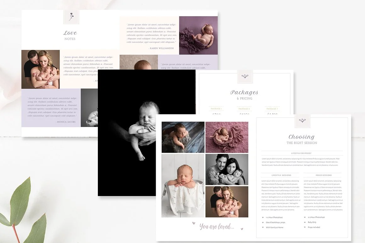 Newborn Photography Magazine Template - 22 pages - Photography Studio Magazine