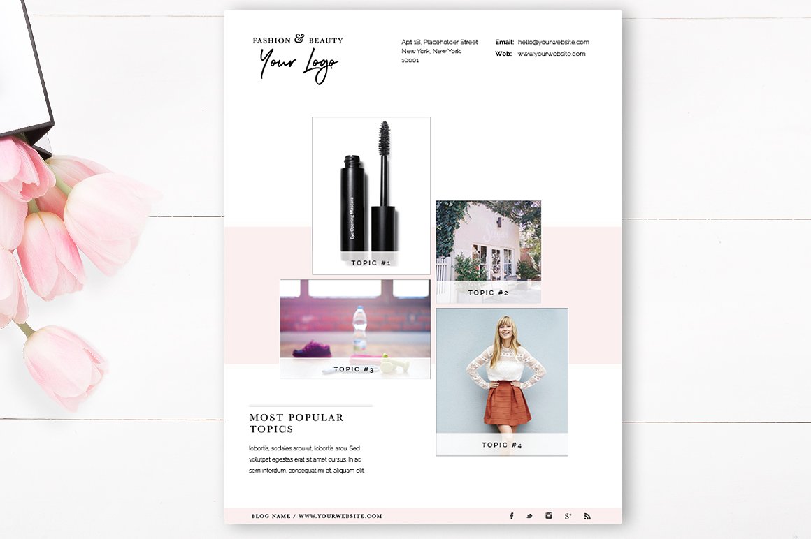 Media Kit Template 4 Page - Blogger Media Kit - Blog Media Press Kit Template