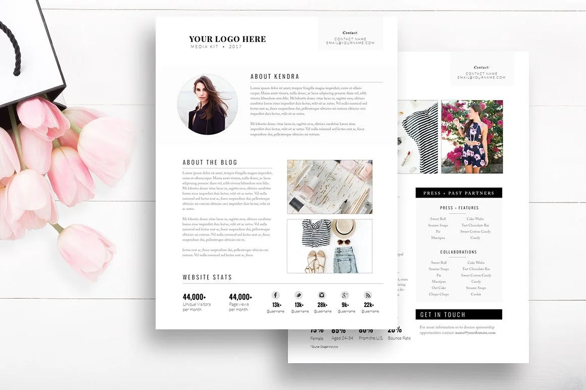 5 Modern Easy To Edit Media Kit Templates For Bloggers By