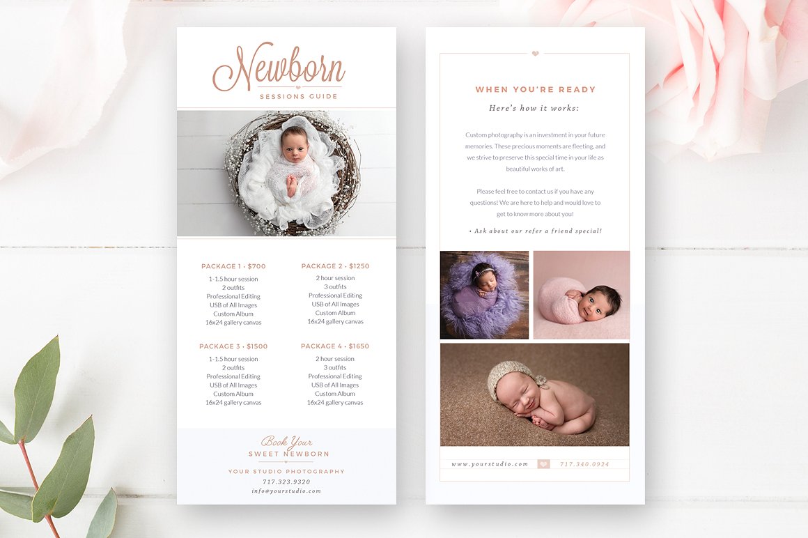Newborn Photographer Rack Card Template