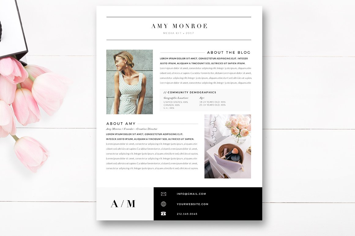 Media Kit Template 4 Page - Fashion Blogger Media Kit