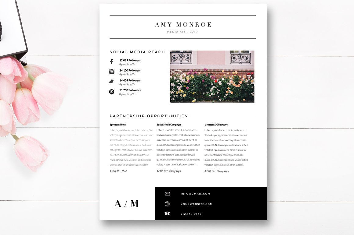 Media Kit Template 4 Page - Blogger Media Kit