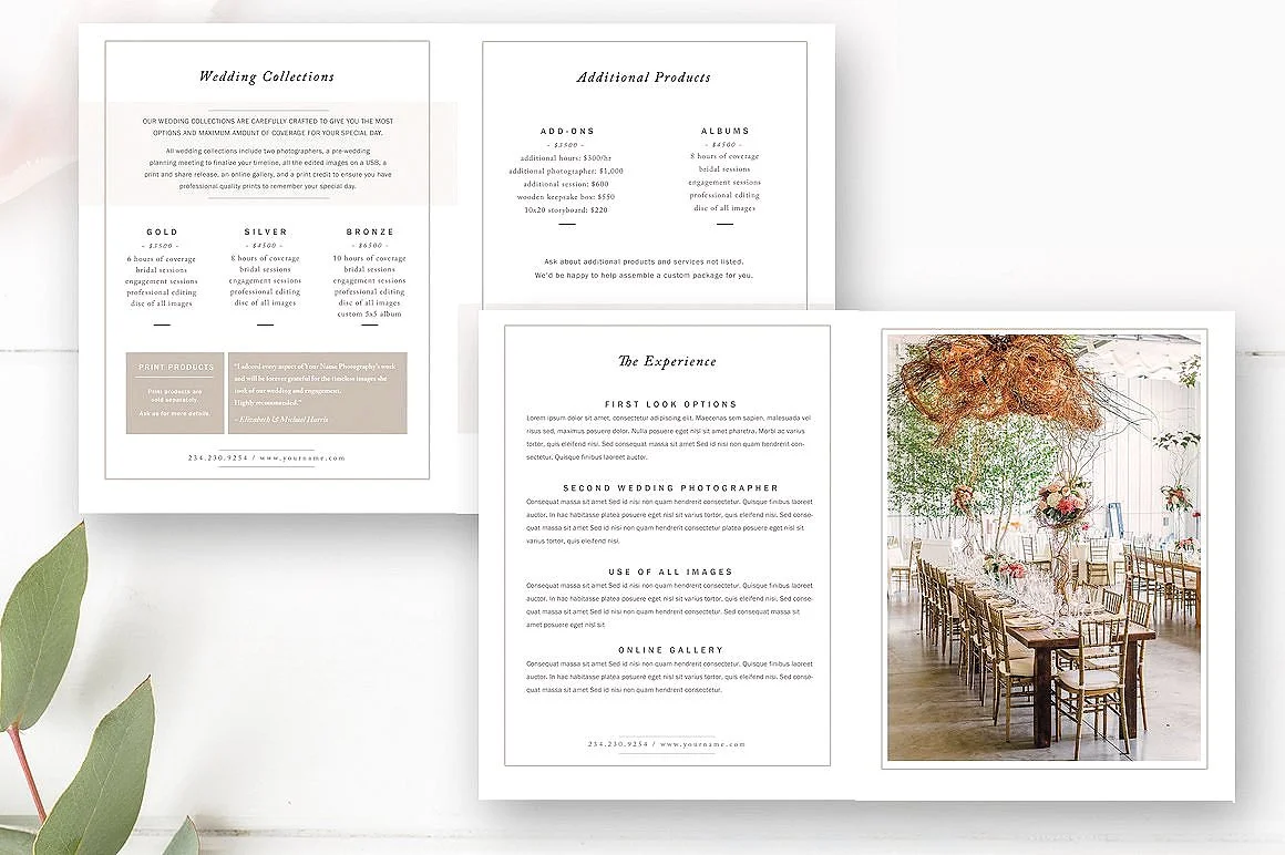 Wedding Photographer Magazine Template - Wedding Price List - 22 Pages - InDesign Template - Investment Templates