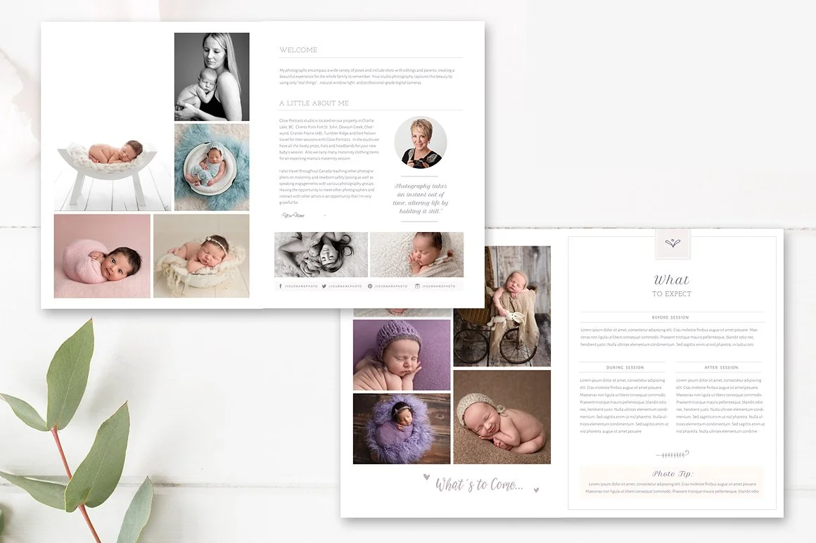 Newborn Photographer Magazine Template