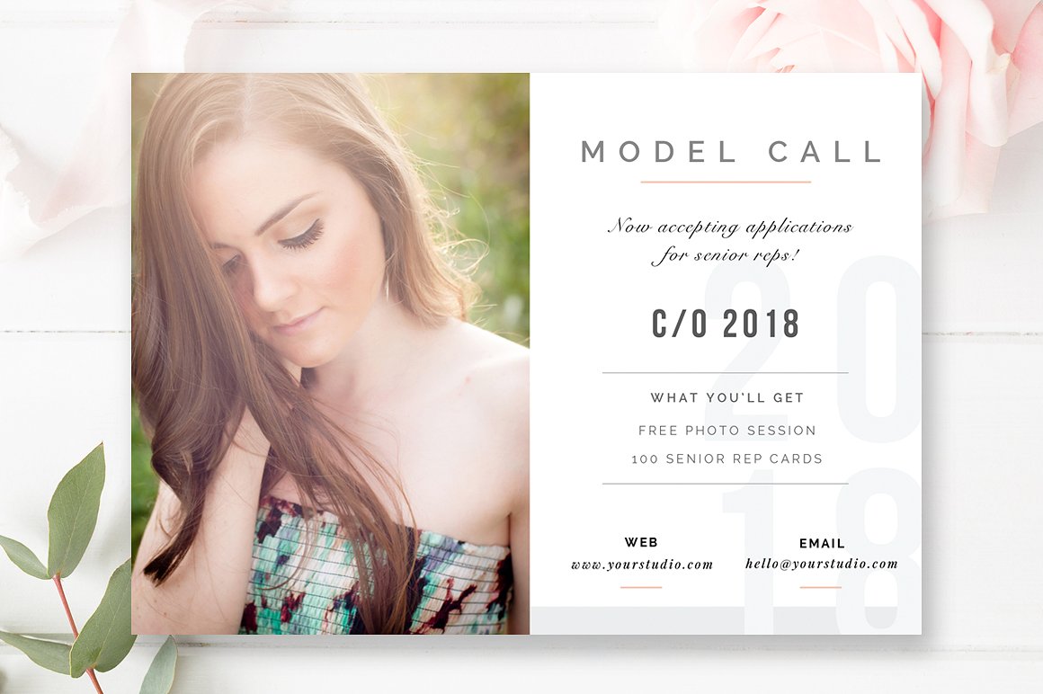 Senior Model Call Template Digital Photography Marketing Board By Stephanie Design