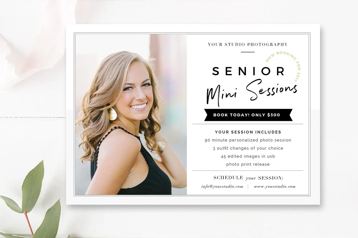 Photographer Mini Session Template - Senior Photo Marketing