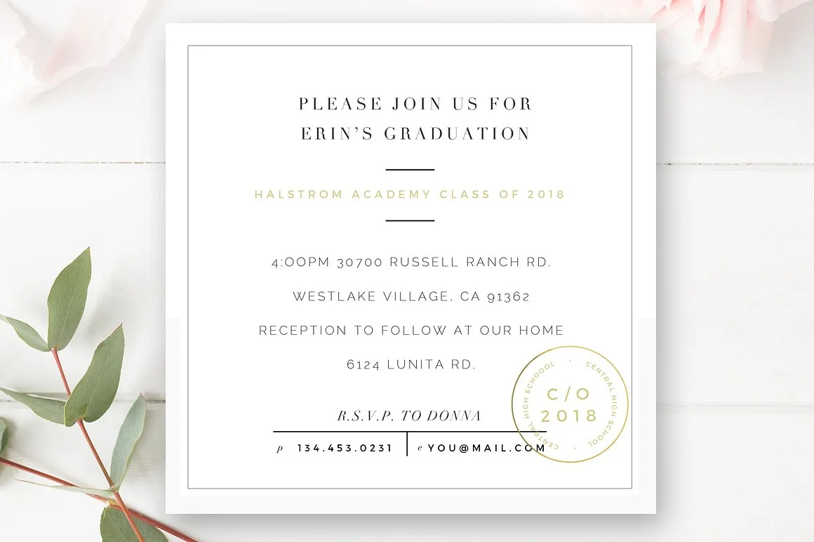 Senior Graduation Announcement Template, Senior Card Template,