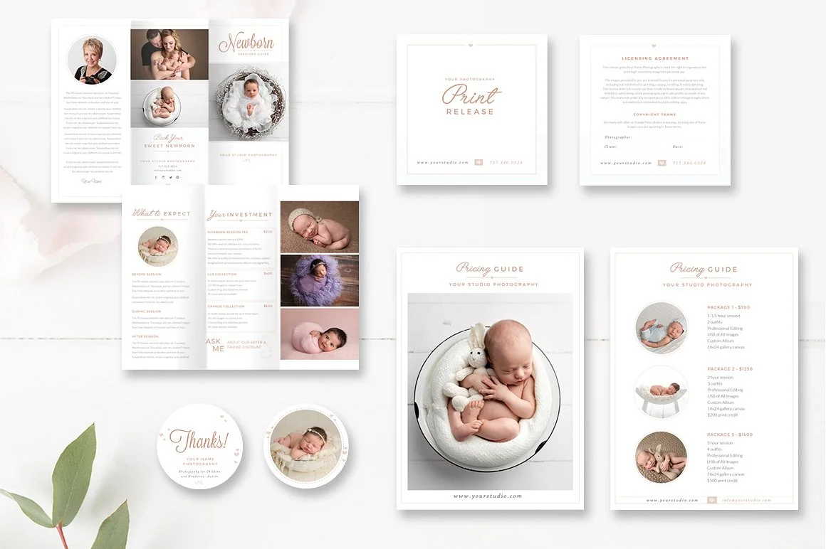 Newborn Photography Marketing Set & Magazine Template