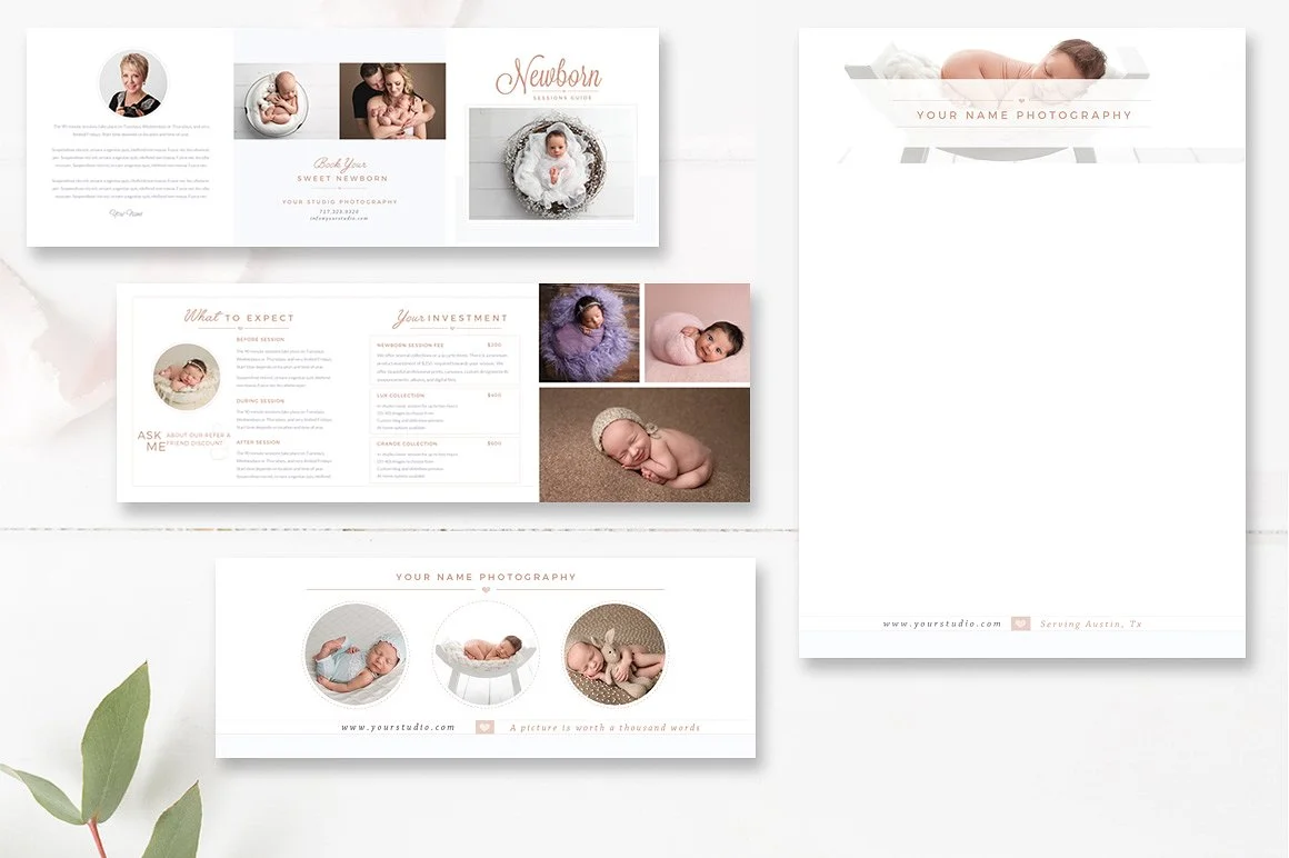 Newborn Photography Marketing Set & Magazine Template