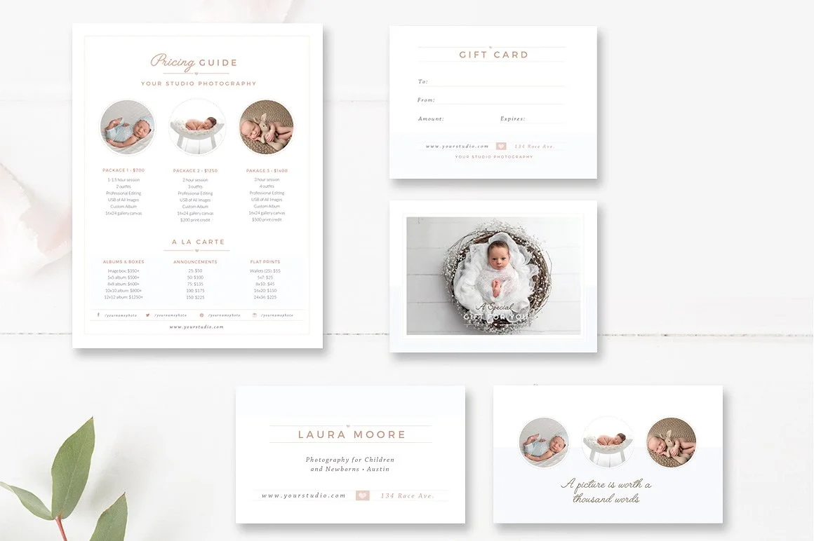 Newborn Photography Marketing Set & Magazine Template