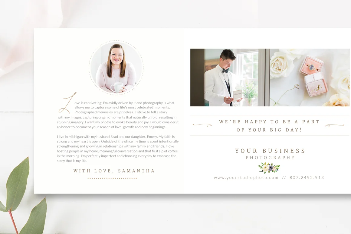 Photography Template Trifold Pricing Guide Design, Photographer Pricing Brochure