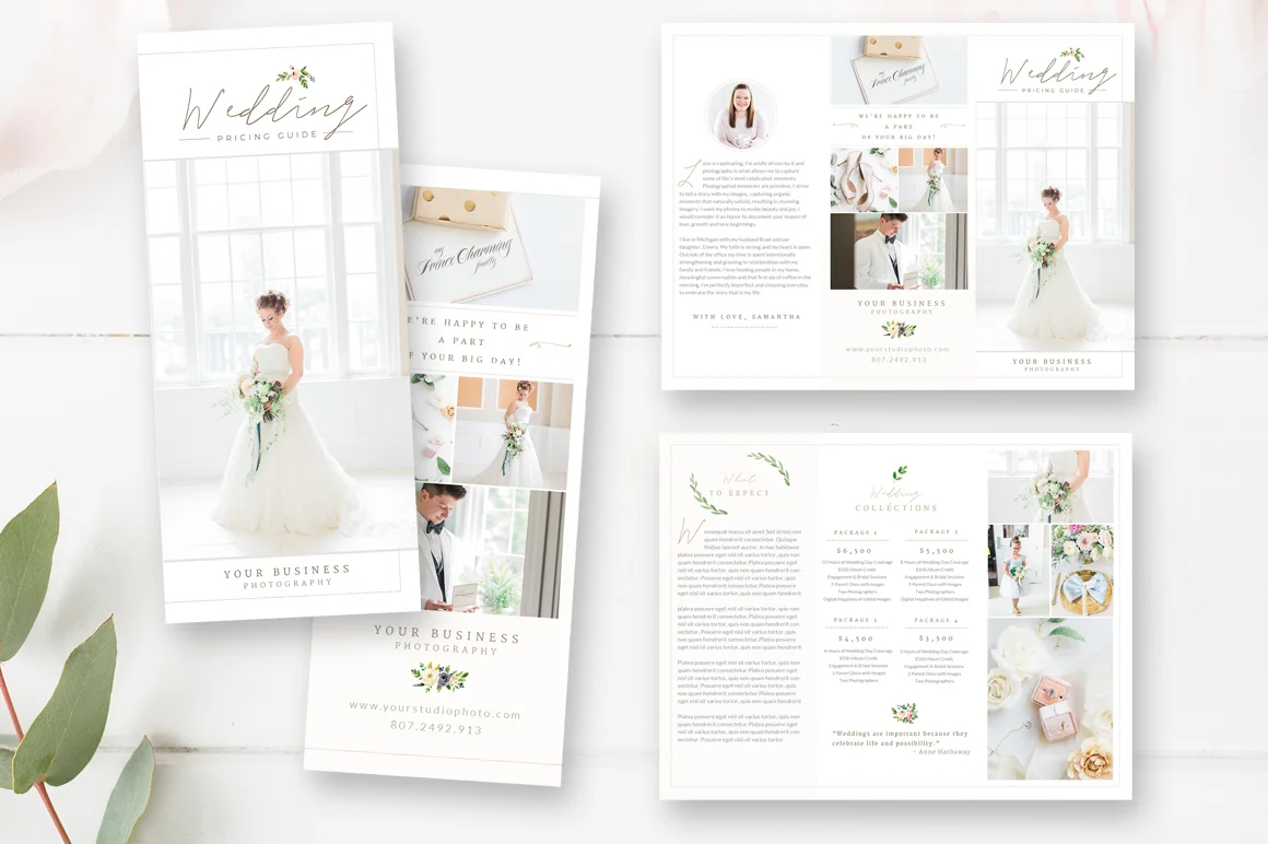 Photography Trifold Brochure Template for Photoshop, Client Welcome Guide