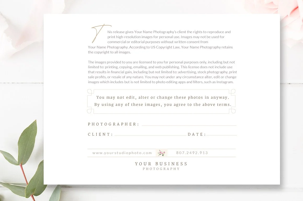 Print Release Template for Photographers & Creatives