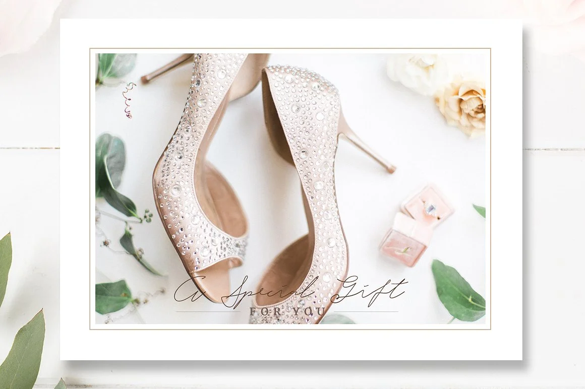 Wedding Photographer Gift Certificate Template, Gift Card PSD