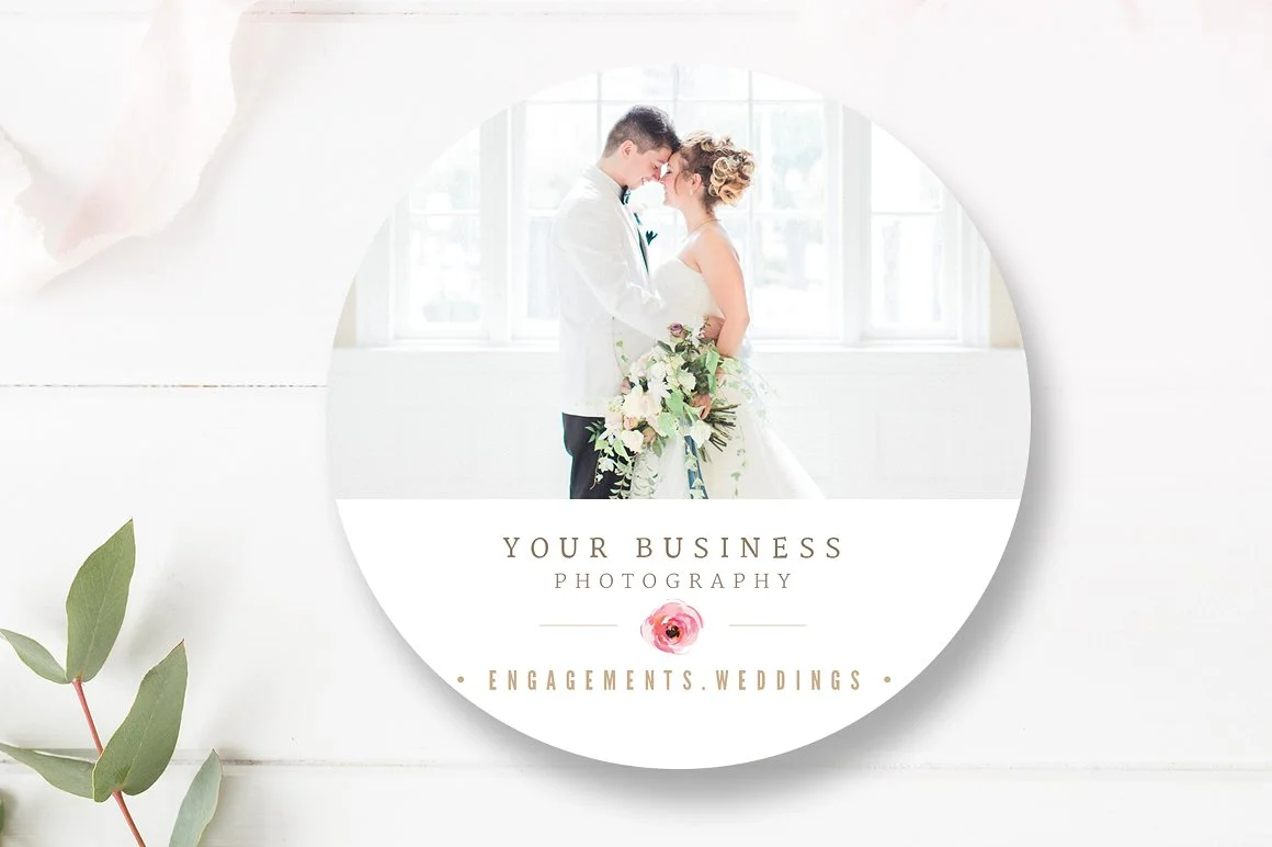 Wedding Photographer Sticker Templates, Photoshop Marketing Templates