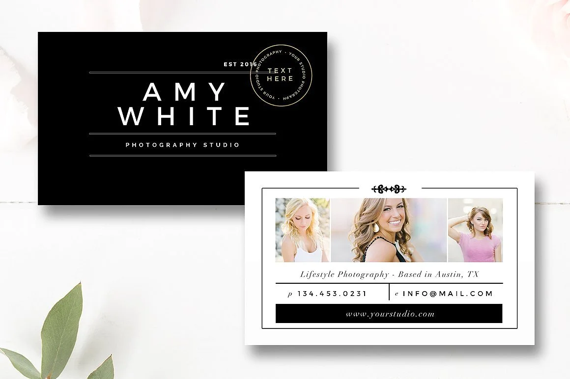 senior photographer business card psd template