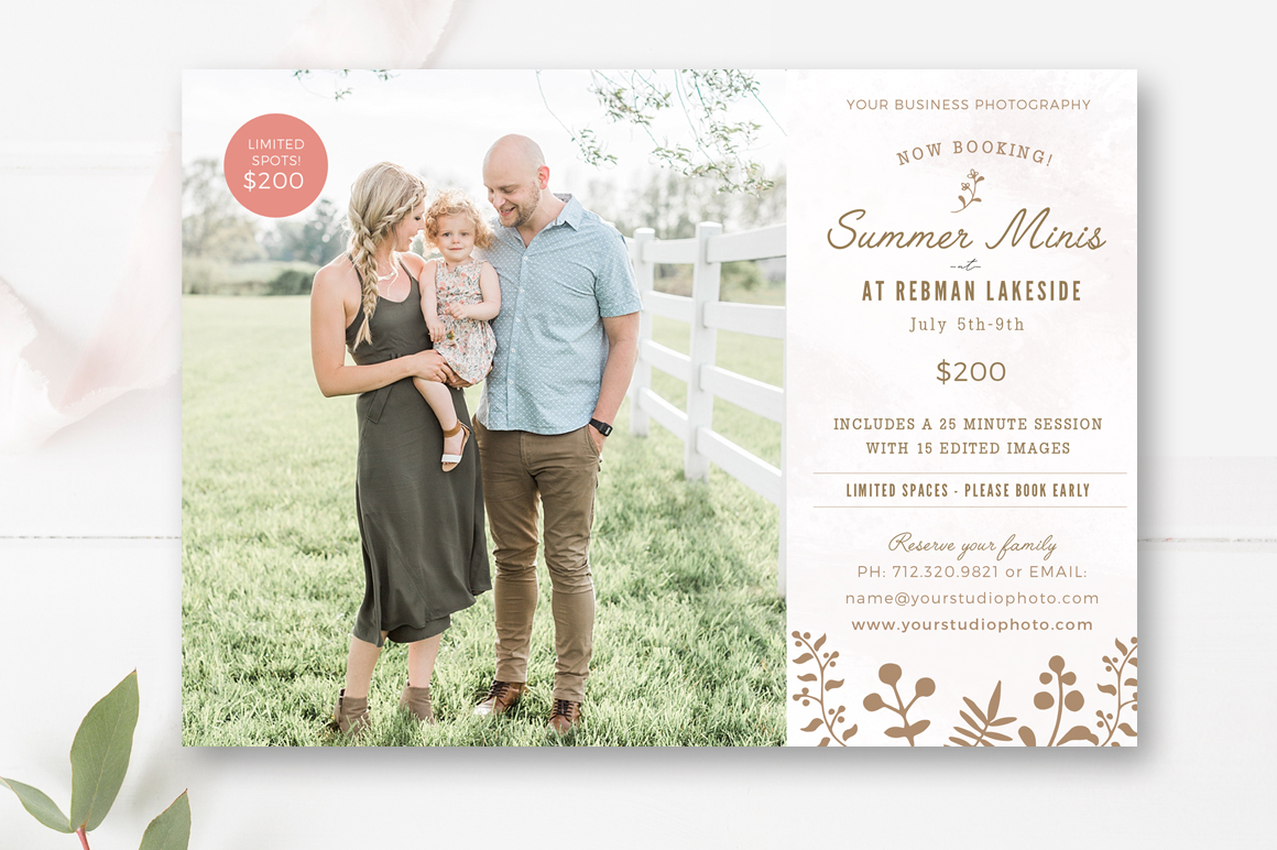 Summer Mini Session Template + FREE matching Facebook Timeline