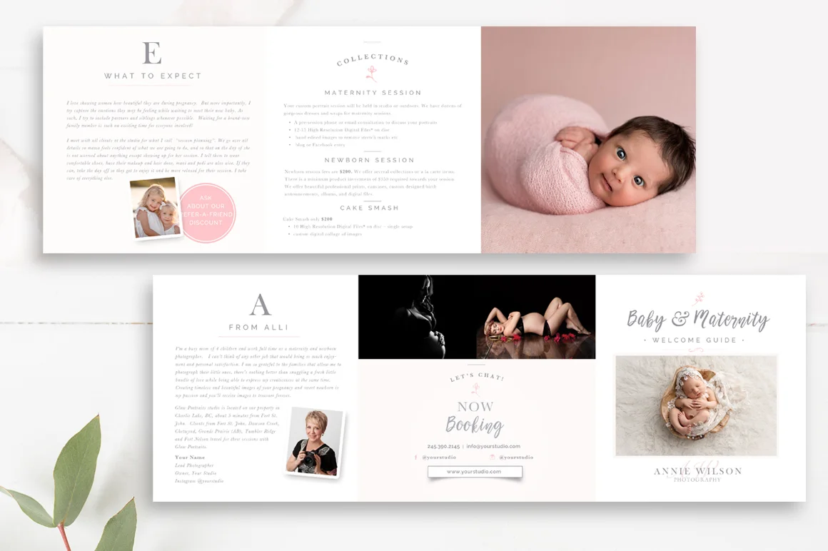 Newborn Pricing Template 5x5 Accordion Trifold