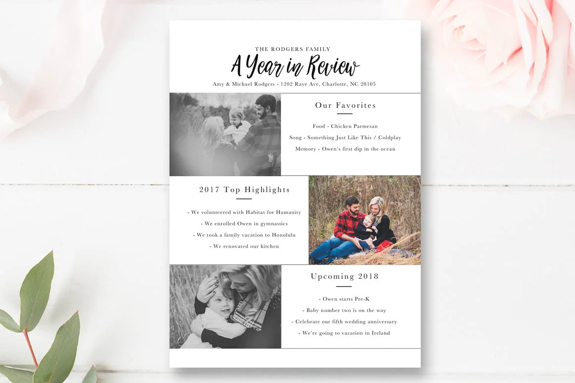 Year In Review Christmas Card Template, 5x7 Photo Card