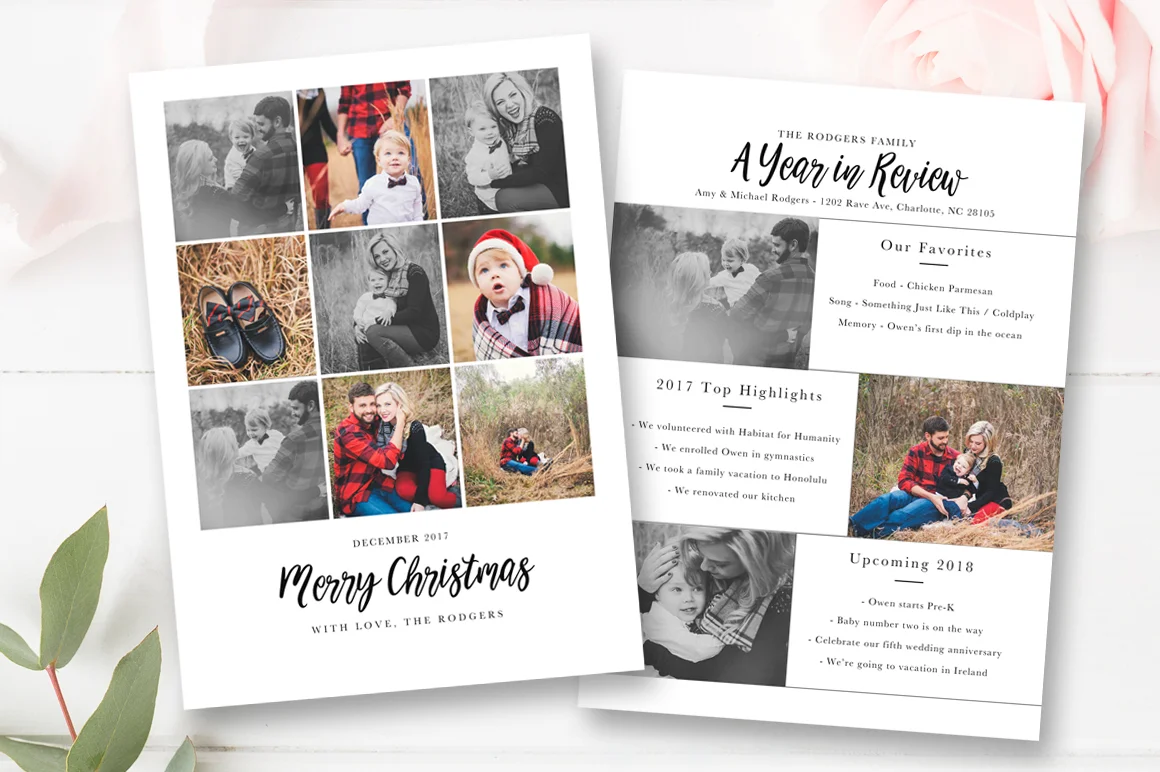 Year In Review Christmas Card Template, 5x7 Photo Card