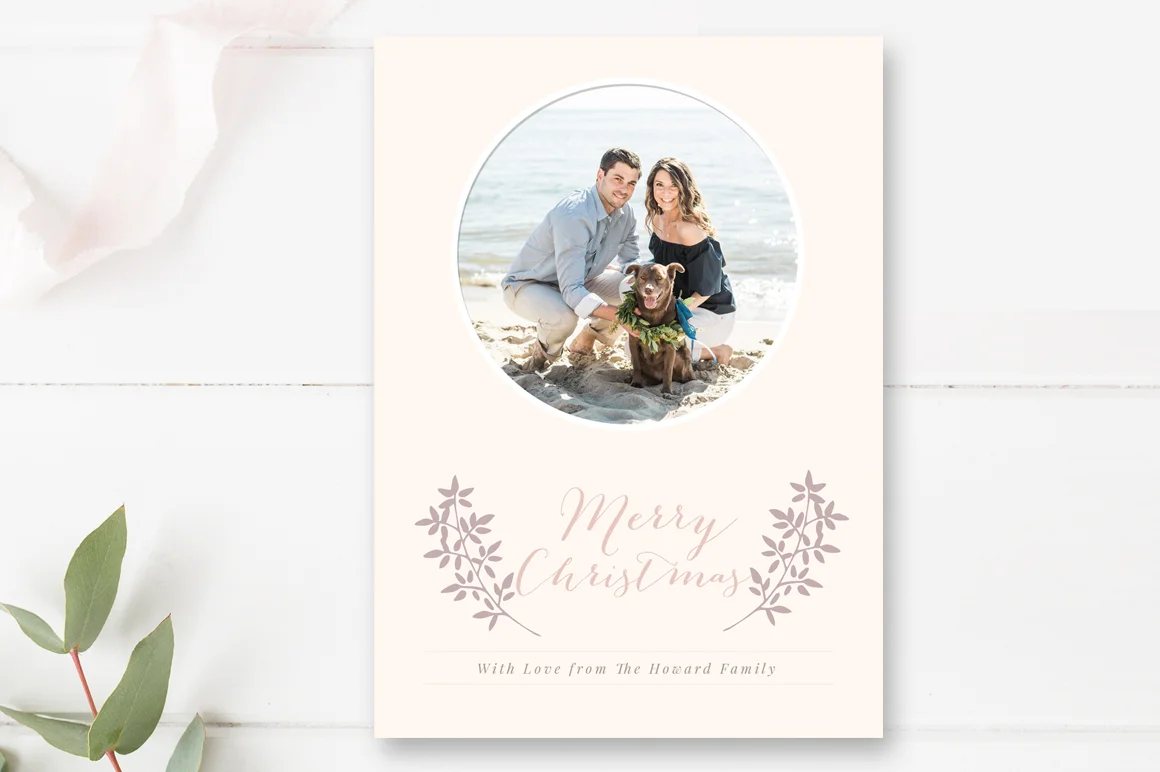 Christmas Card Template, Holiday Card Template