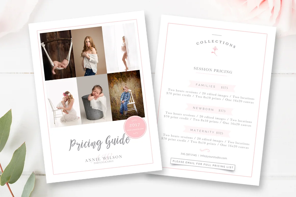 Photography Pricing Packages, Photoshop template