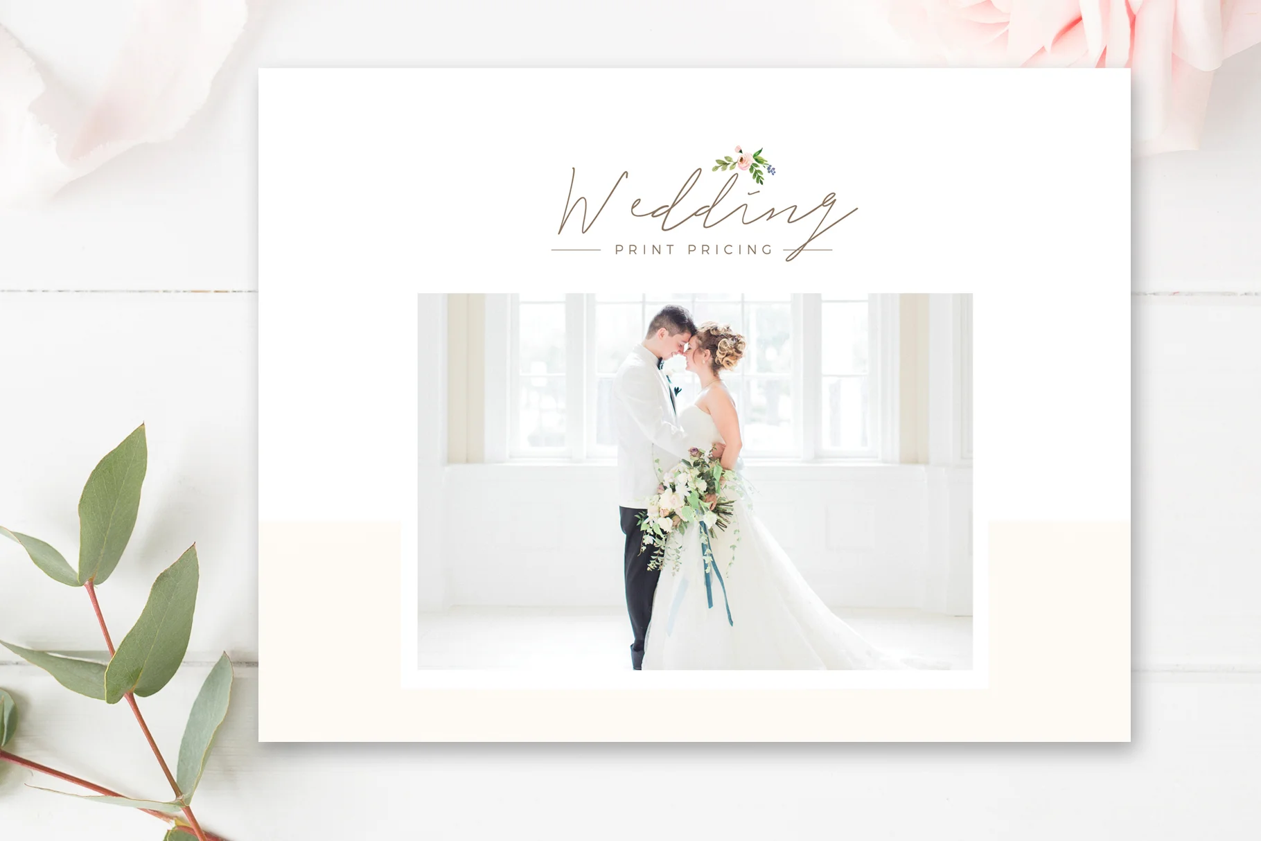 Price List Template for Wedding Photographer, Print Packages Pricing Sheet,
