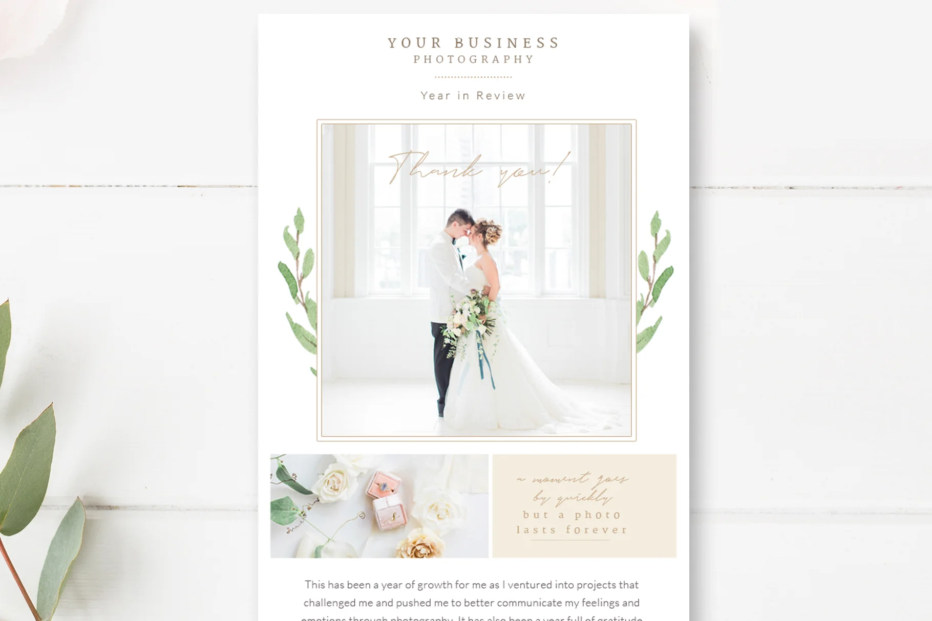 Year in Review Email Newsletter Template for Photographers
