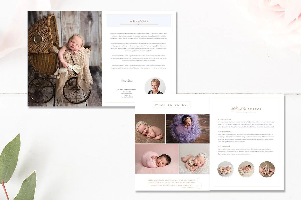 Newborn Photography Magazine Template - 10 pages