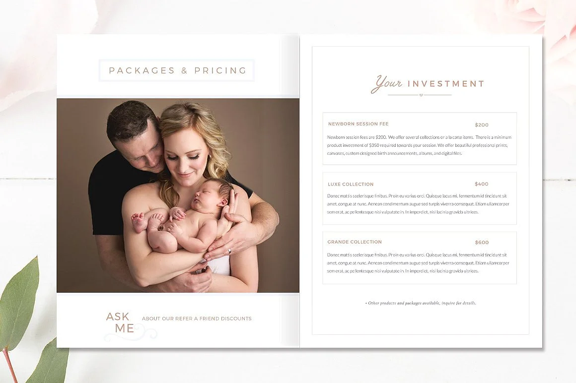 Newborn Photography Magazine Template - 10 pages