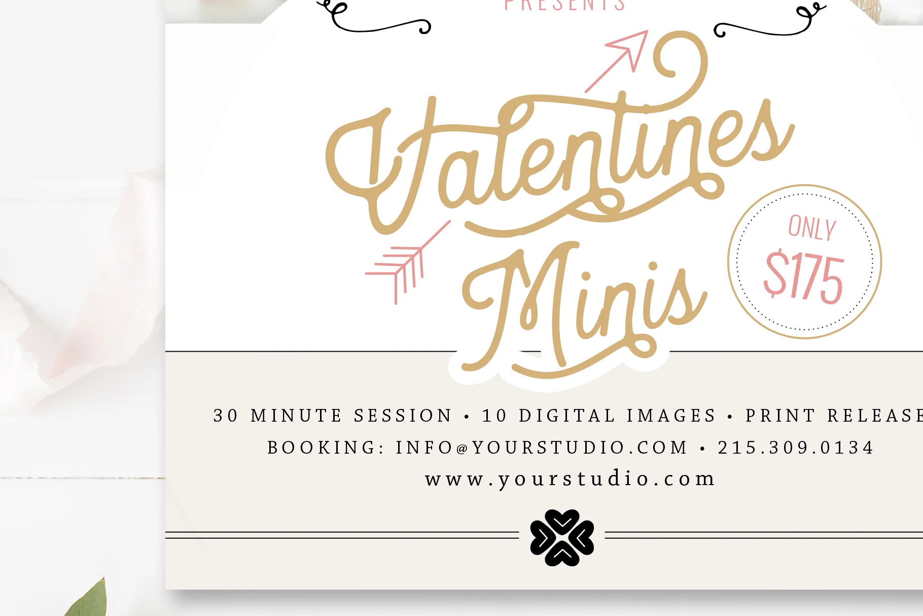 Valentine's Mini Session Marketing Board, Photoshop Template