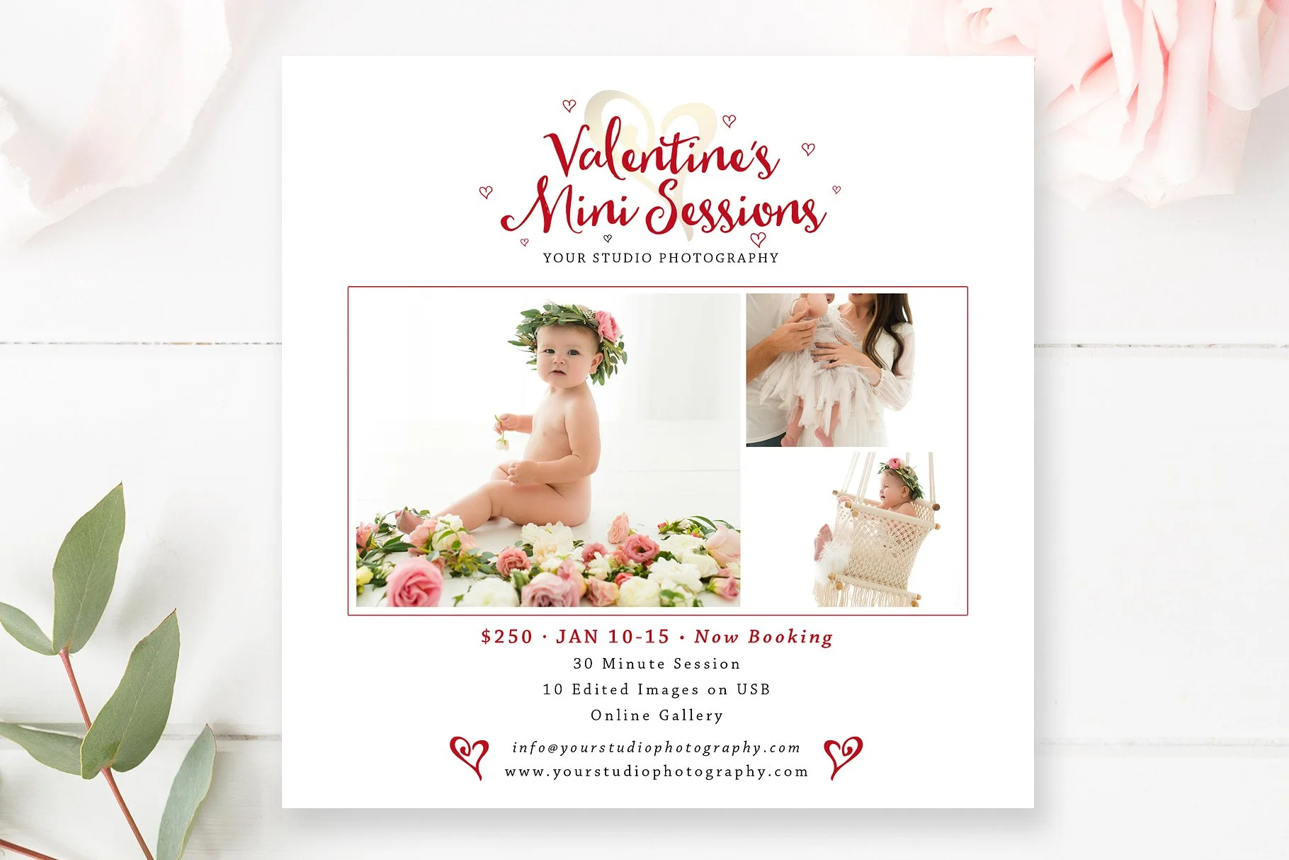 Valentine's Day Mini Session Marketing Board