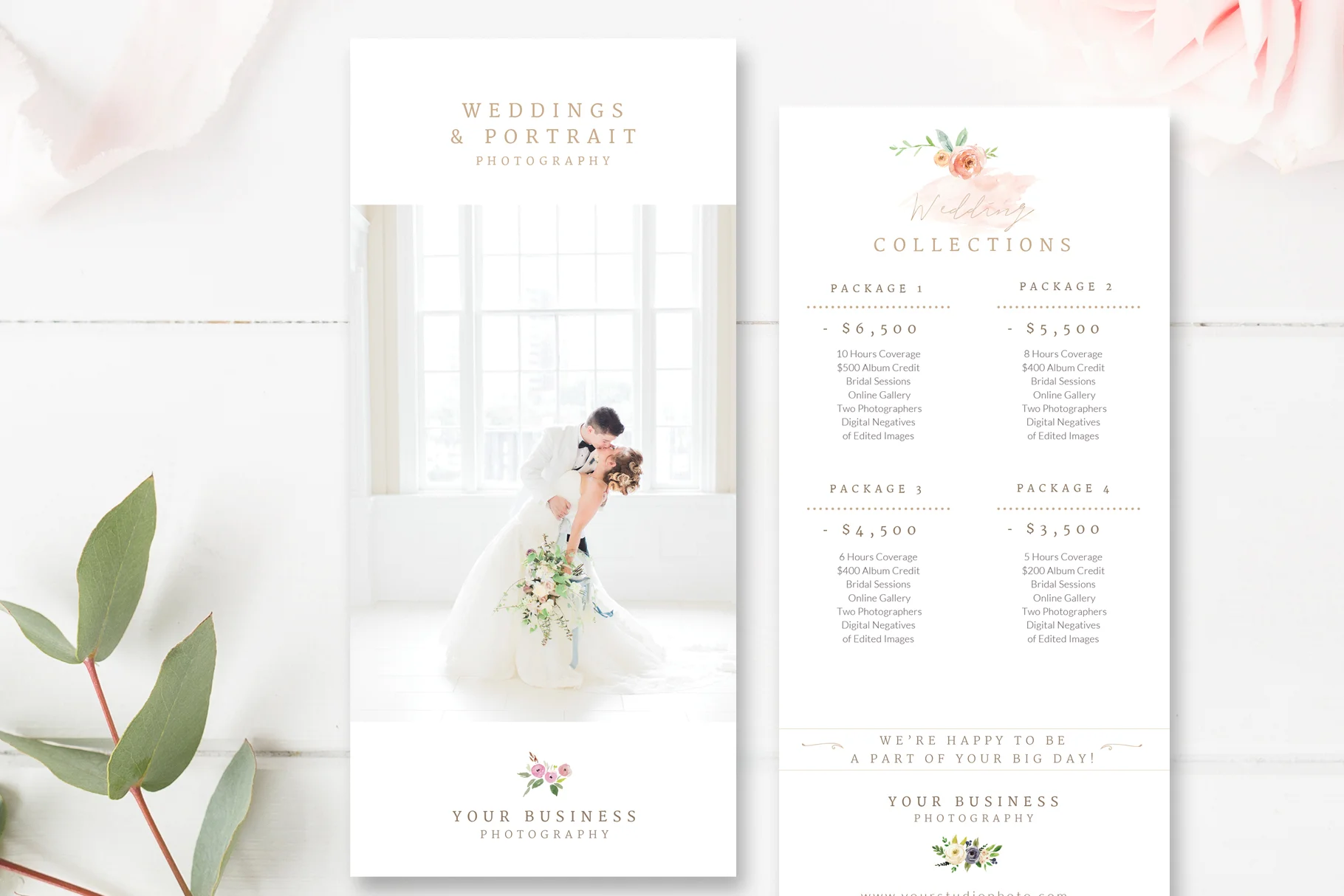 Rack Card Template for Photographers, Photoshop Template