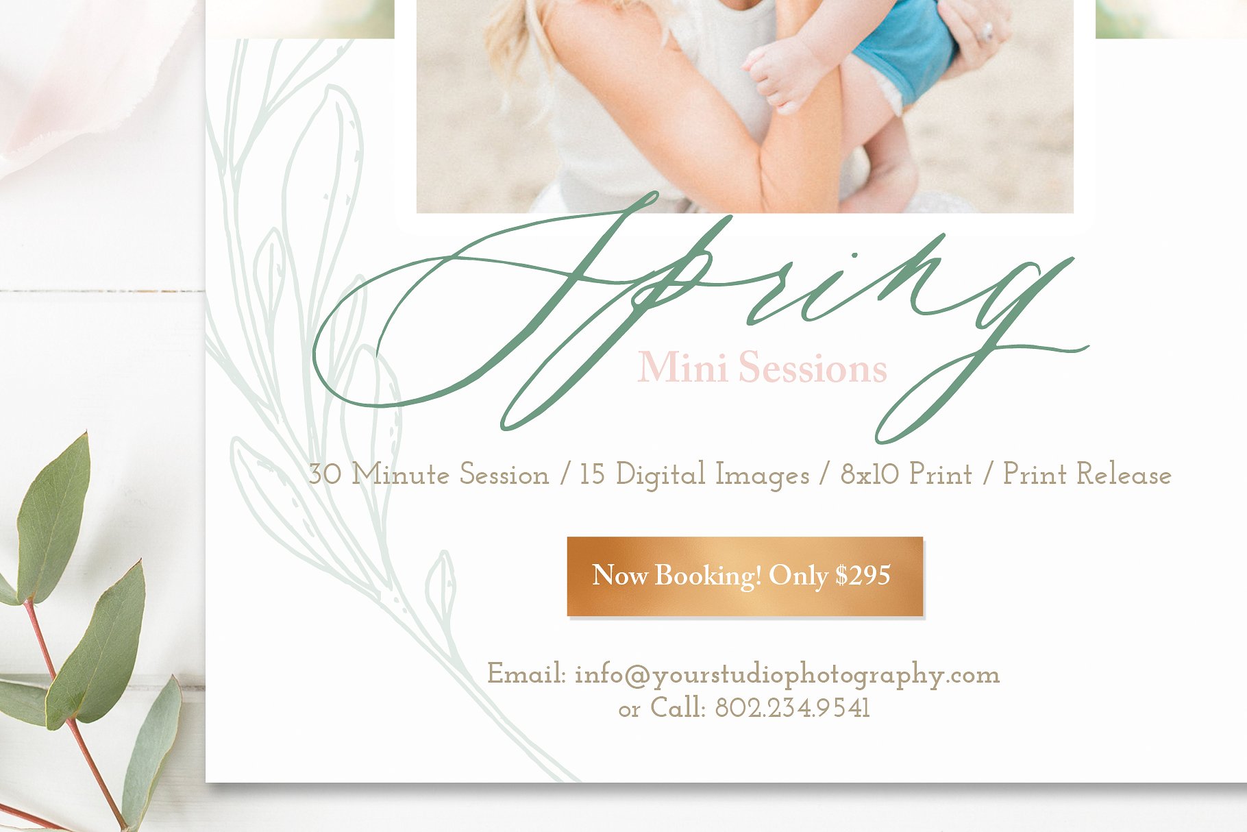 Spring Mini Session Marketing Bundle, Photoshop Template
