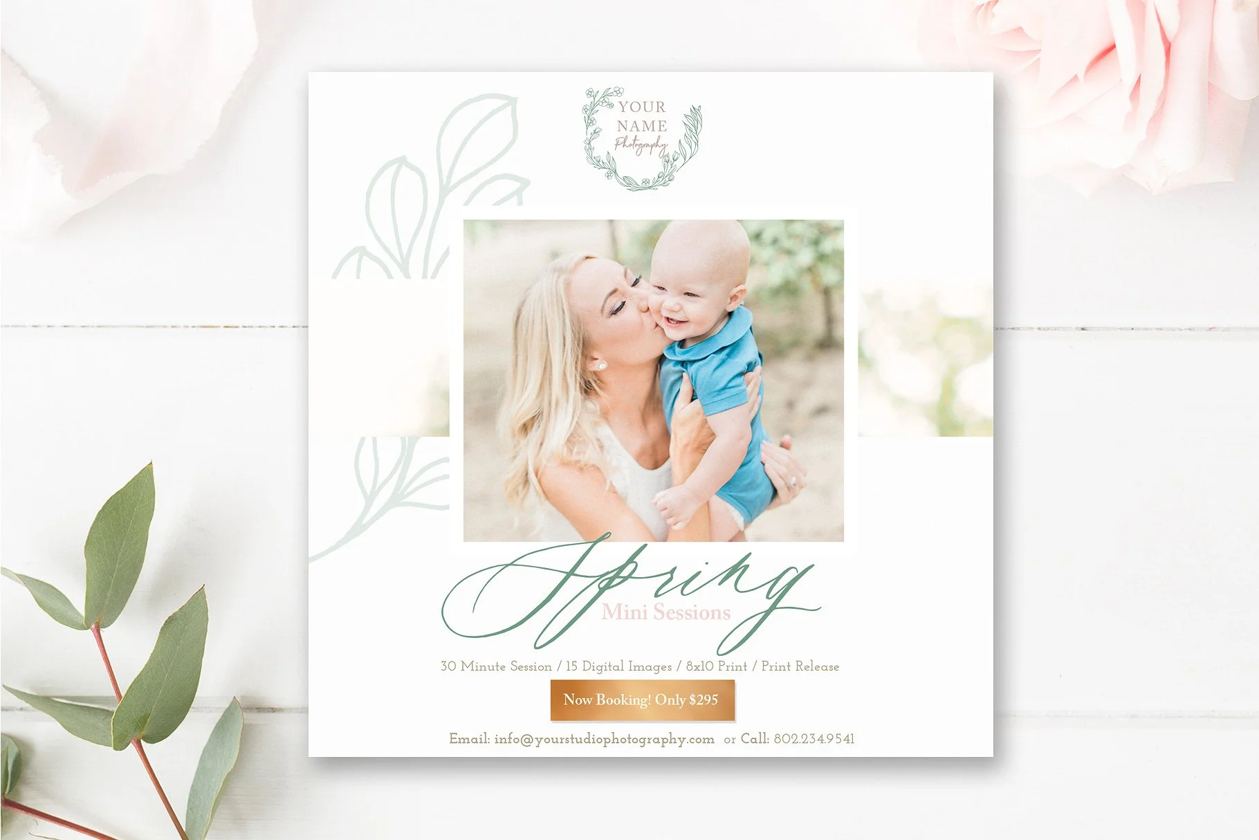 Spring Mini Session Marketing Bundle, Photoshop Template