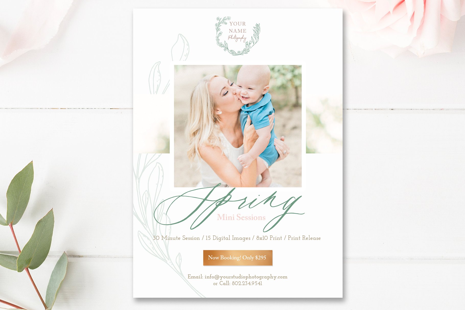 Spring Mini Session Marketing Bundle, Photoshop Template