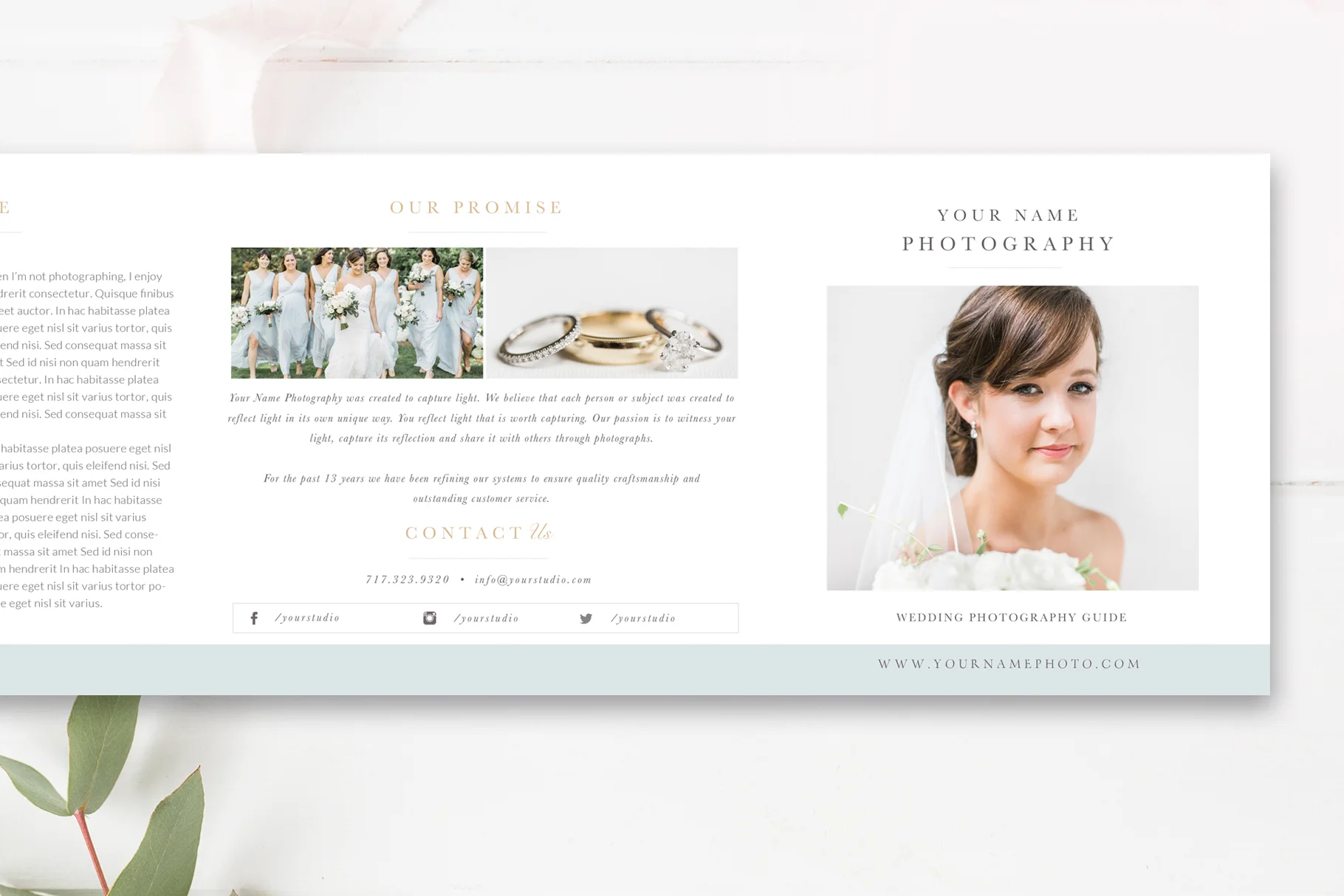 Photography Price List Trifold Template, Photoshop Template