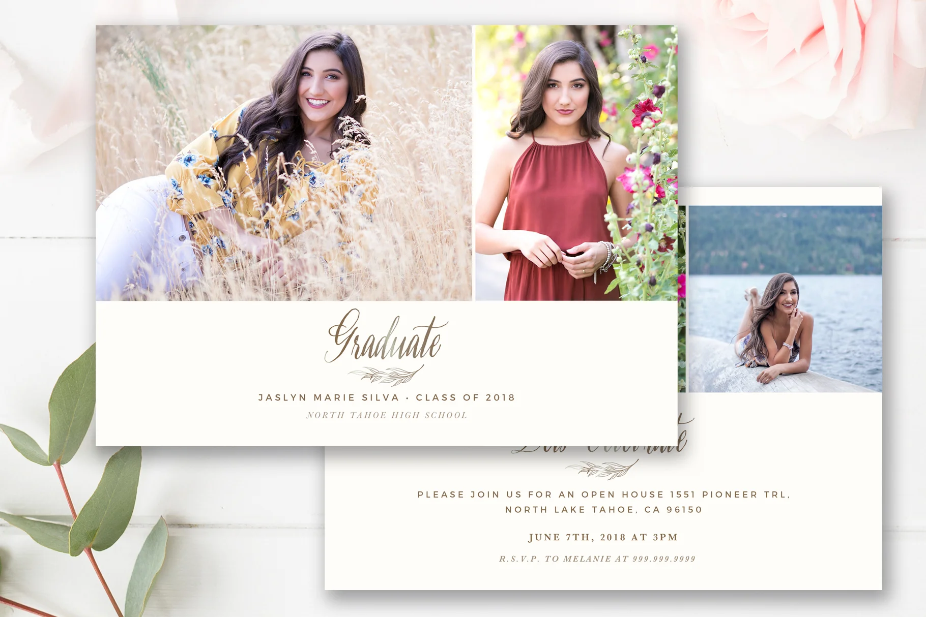 Senior Graduation Card Template, Photoshop Template,