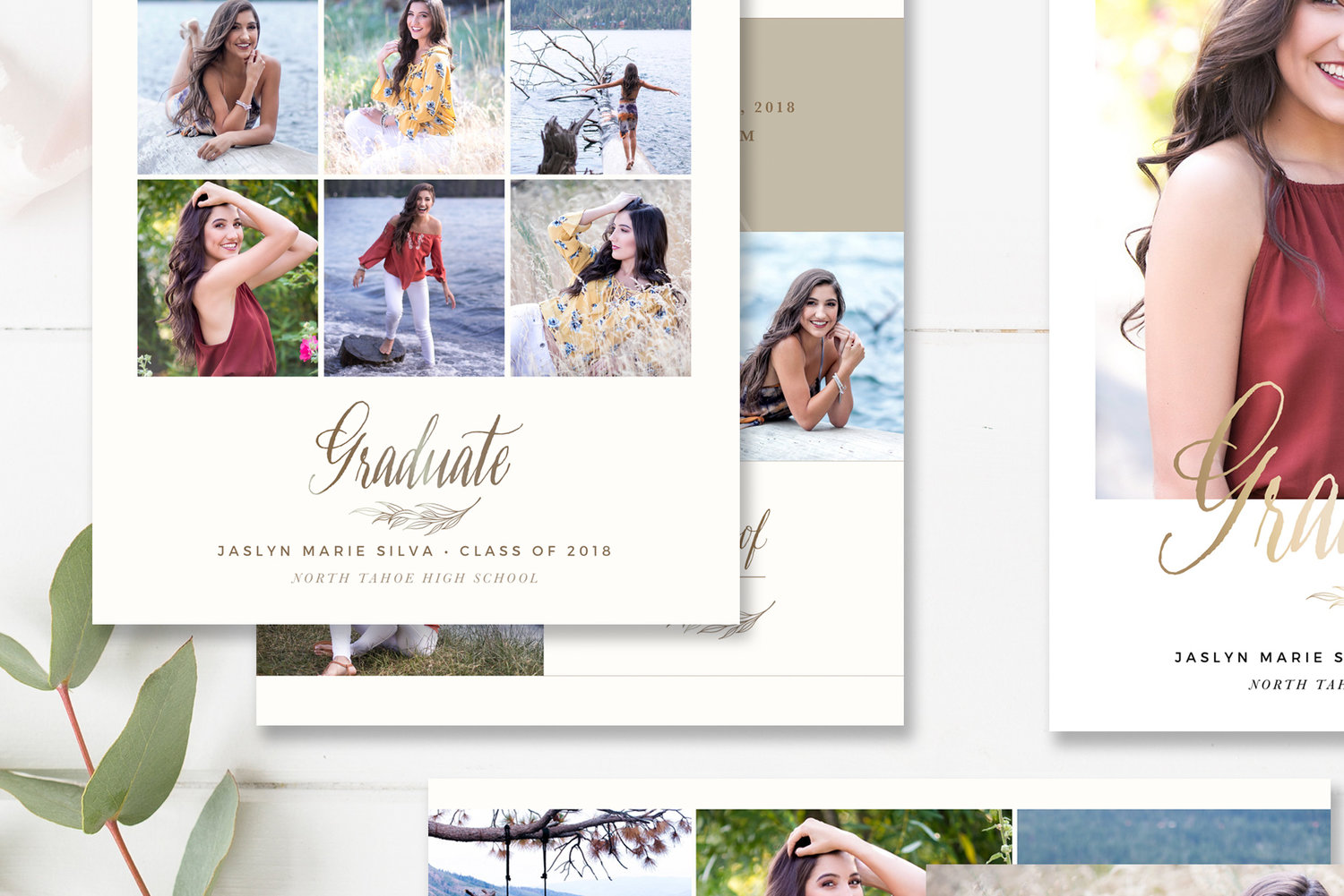 Wayfarer Card B 5x7 Senior Photoshop Card Template Graduation Announcement Card Template