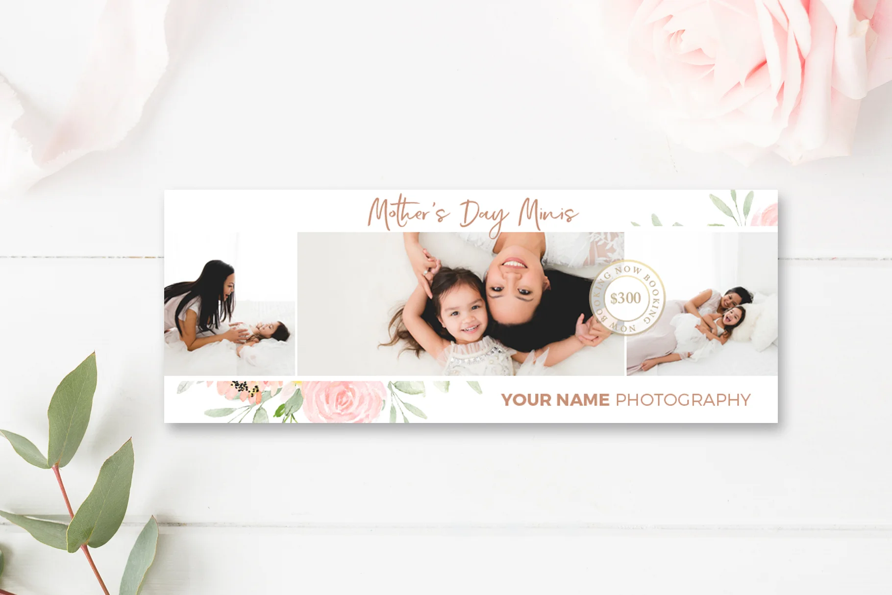 Mother's Day Mini Session Facebook Cover Template for Photographers