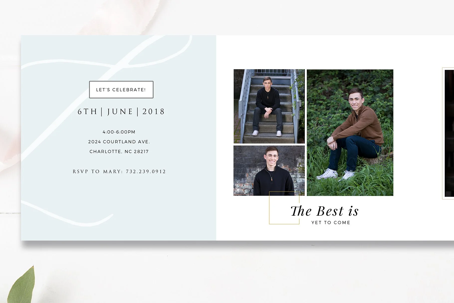 5x5 Folded Senior Graduation Template