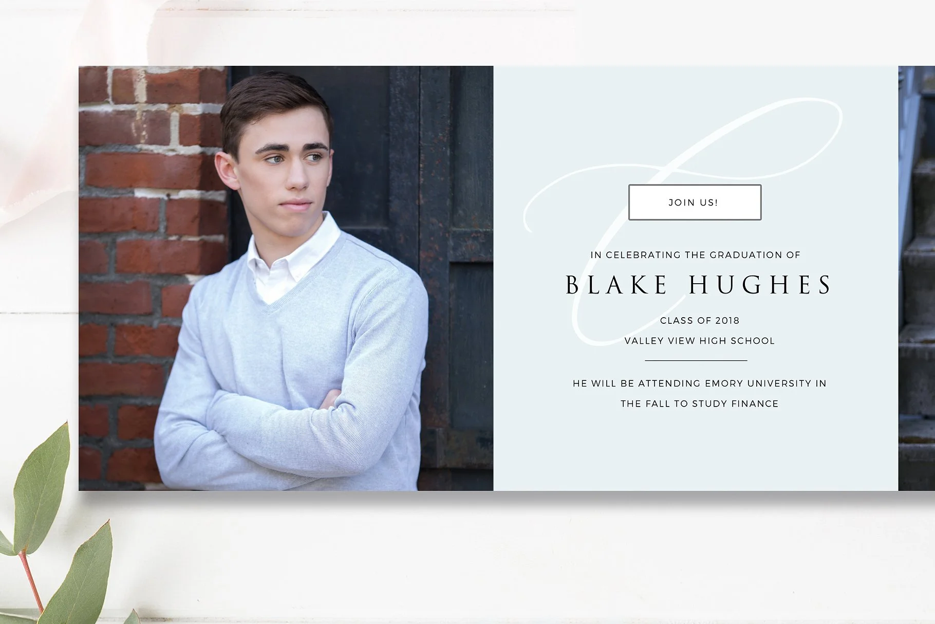 5x5 Folded Senior Graduation Template