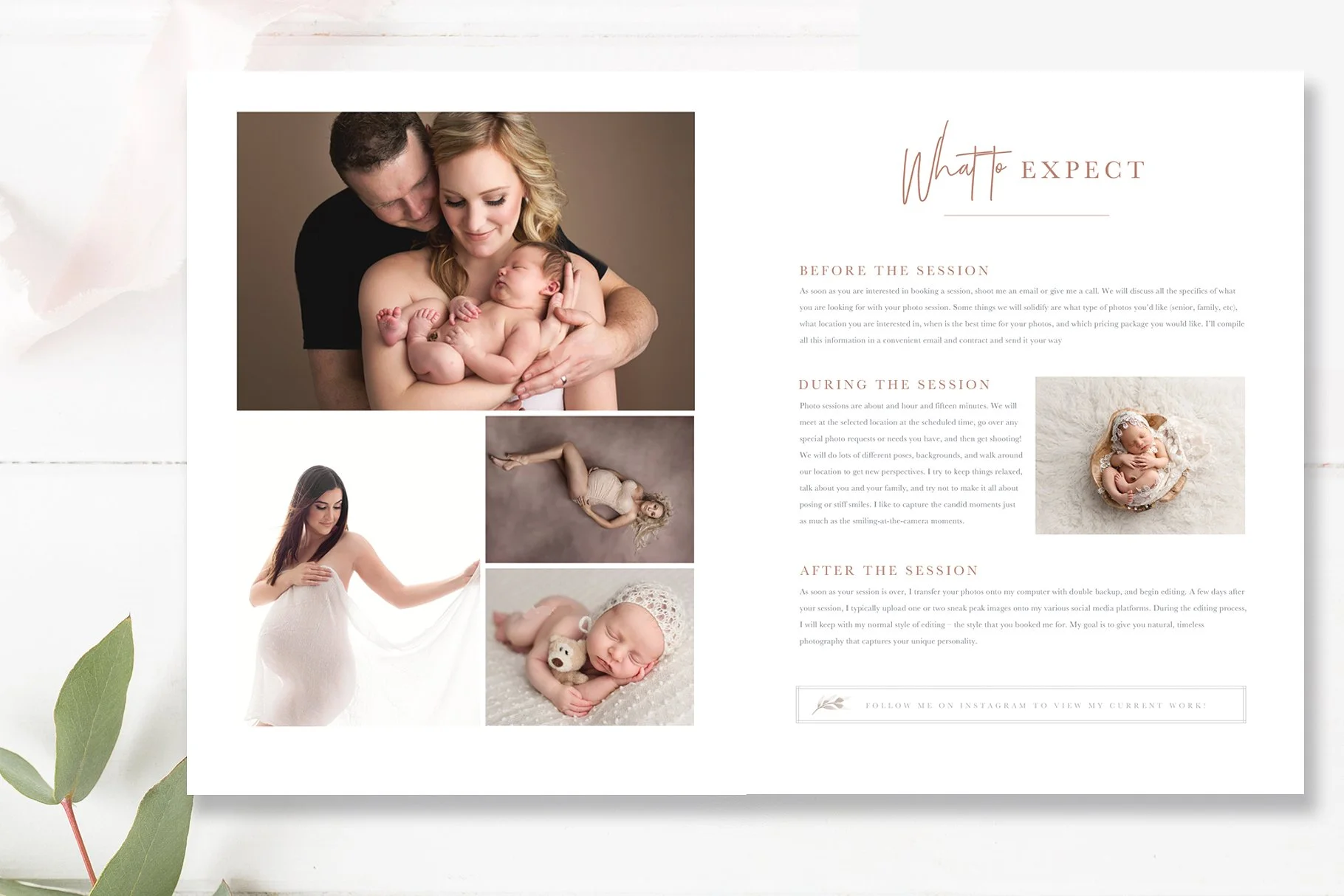 Lifestyle Photographer Welcome Guide, Photoshop Template